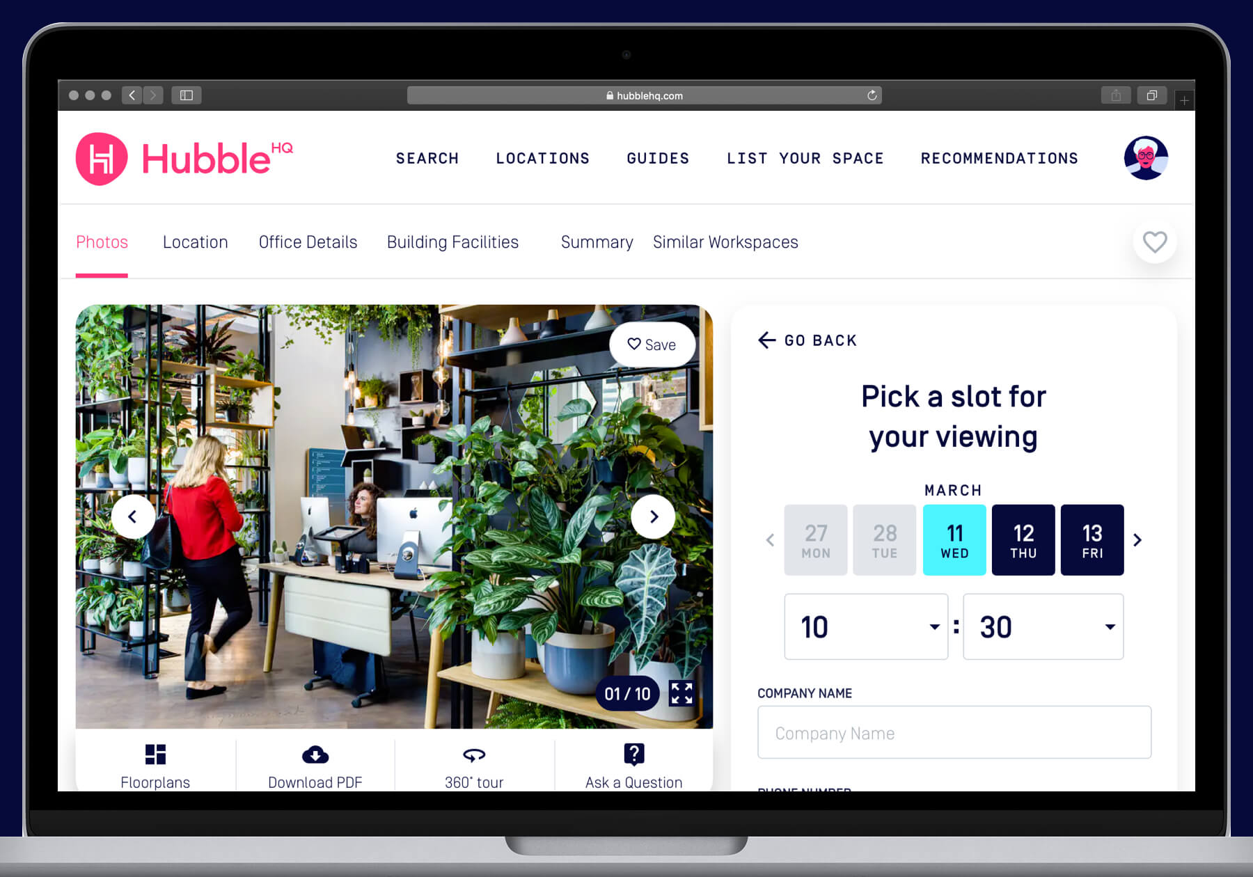 HubbleHQ Viewings desktop designs - Viewing Request Modal
