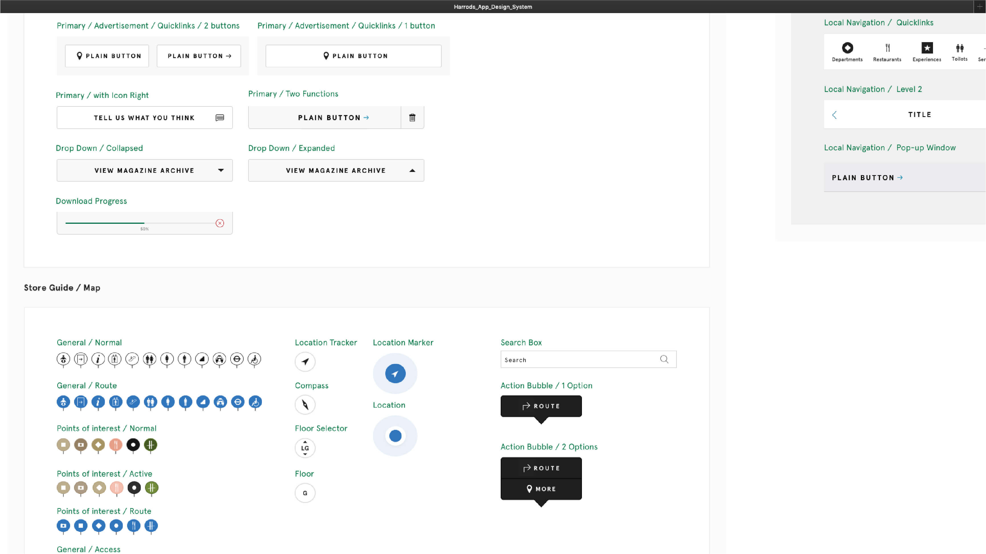 Harrods App Design System Store Guide