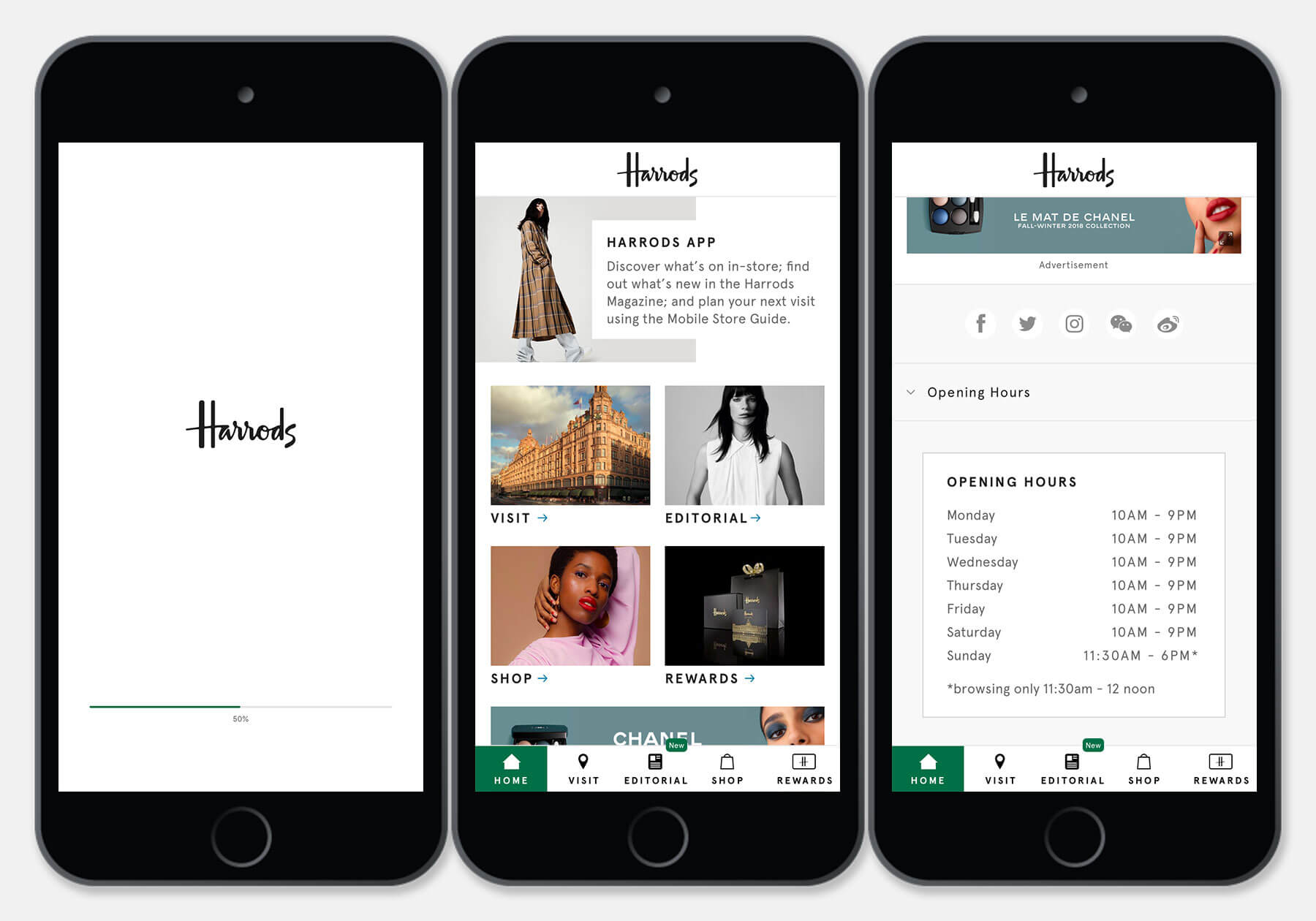 Harrods App Design Home