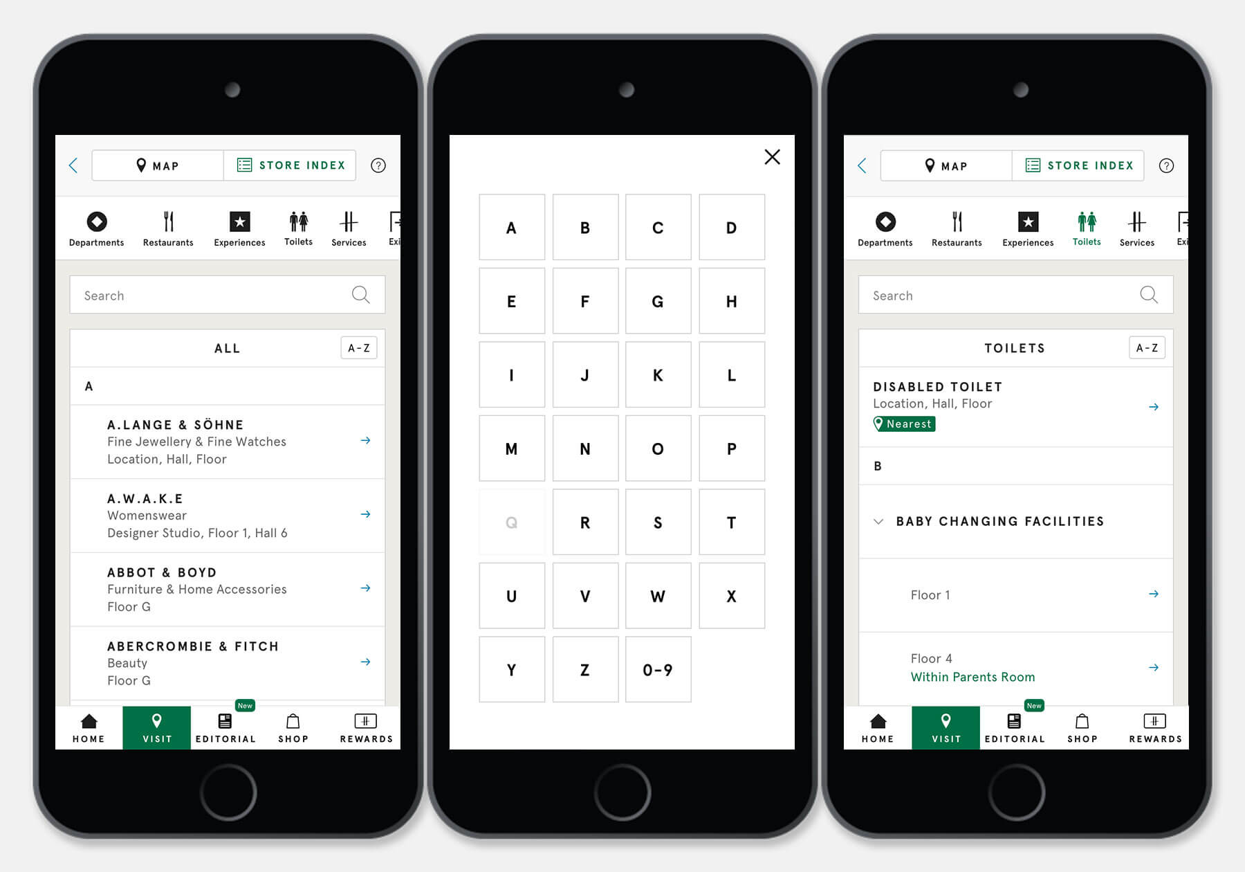 Harrods App Design Index