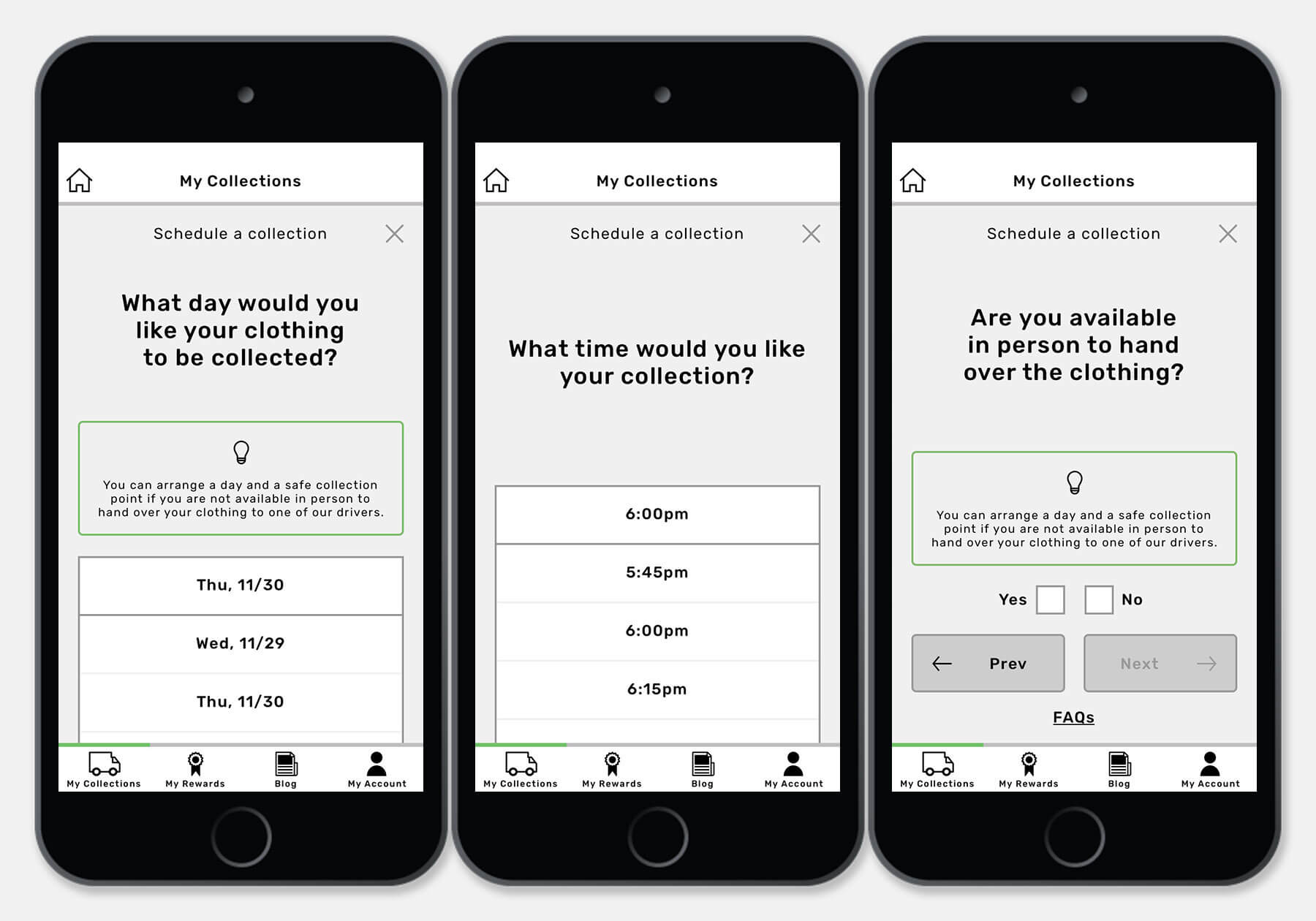 Return App Design Schedule Collection