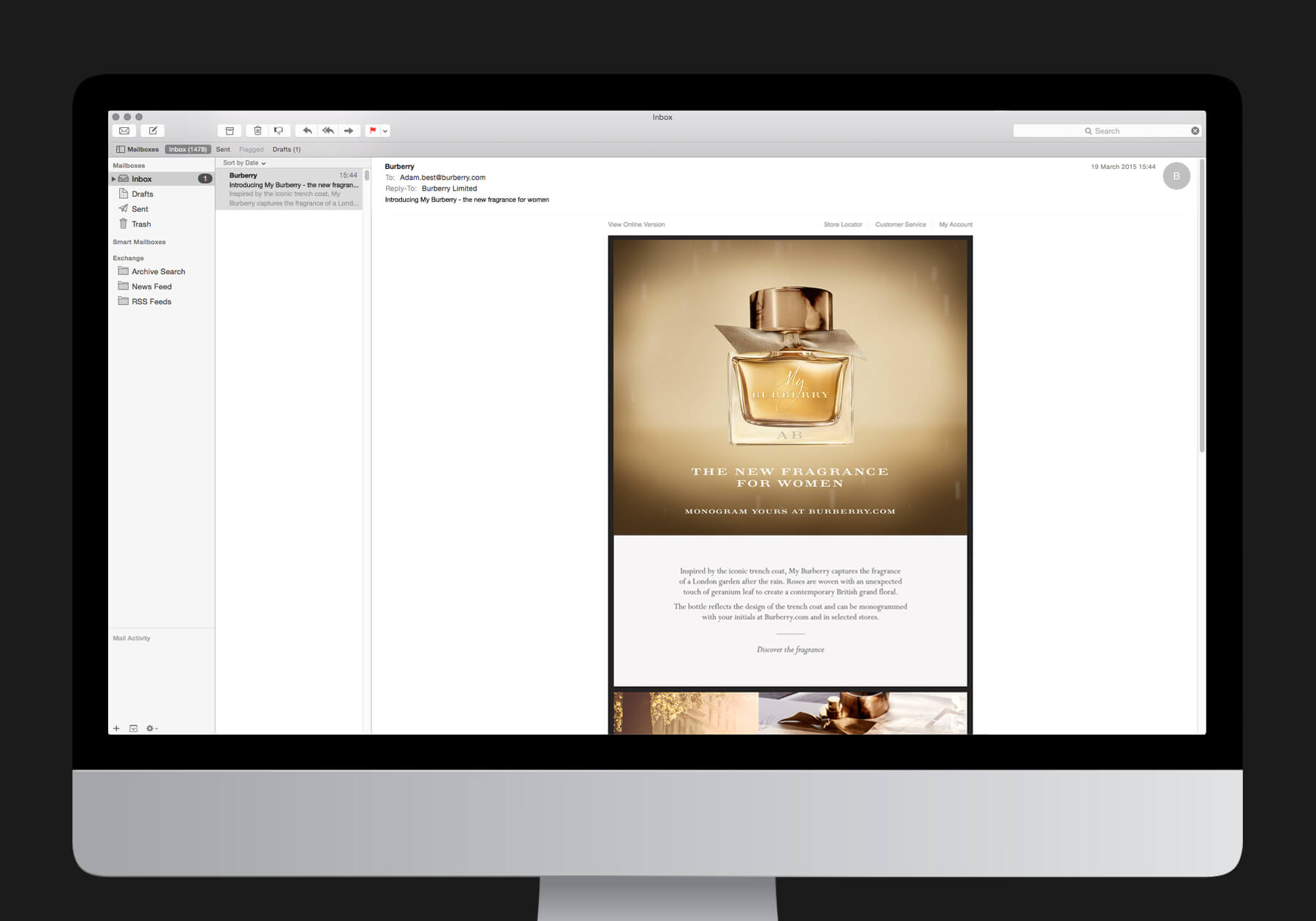 My Burberry Fragrance Personalisation Desktop