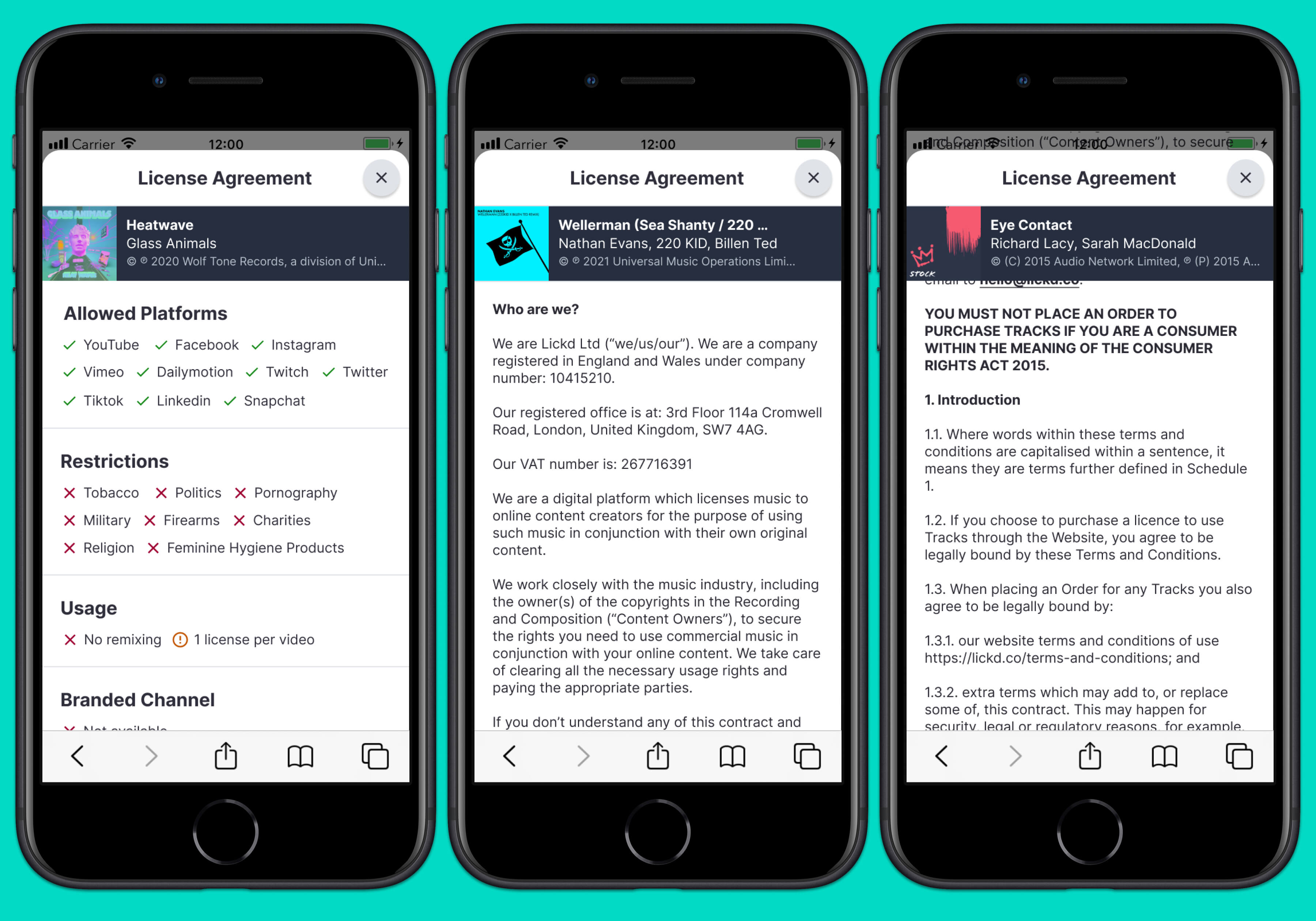 Mobile Designs - License Agreement Popup Overlay