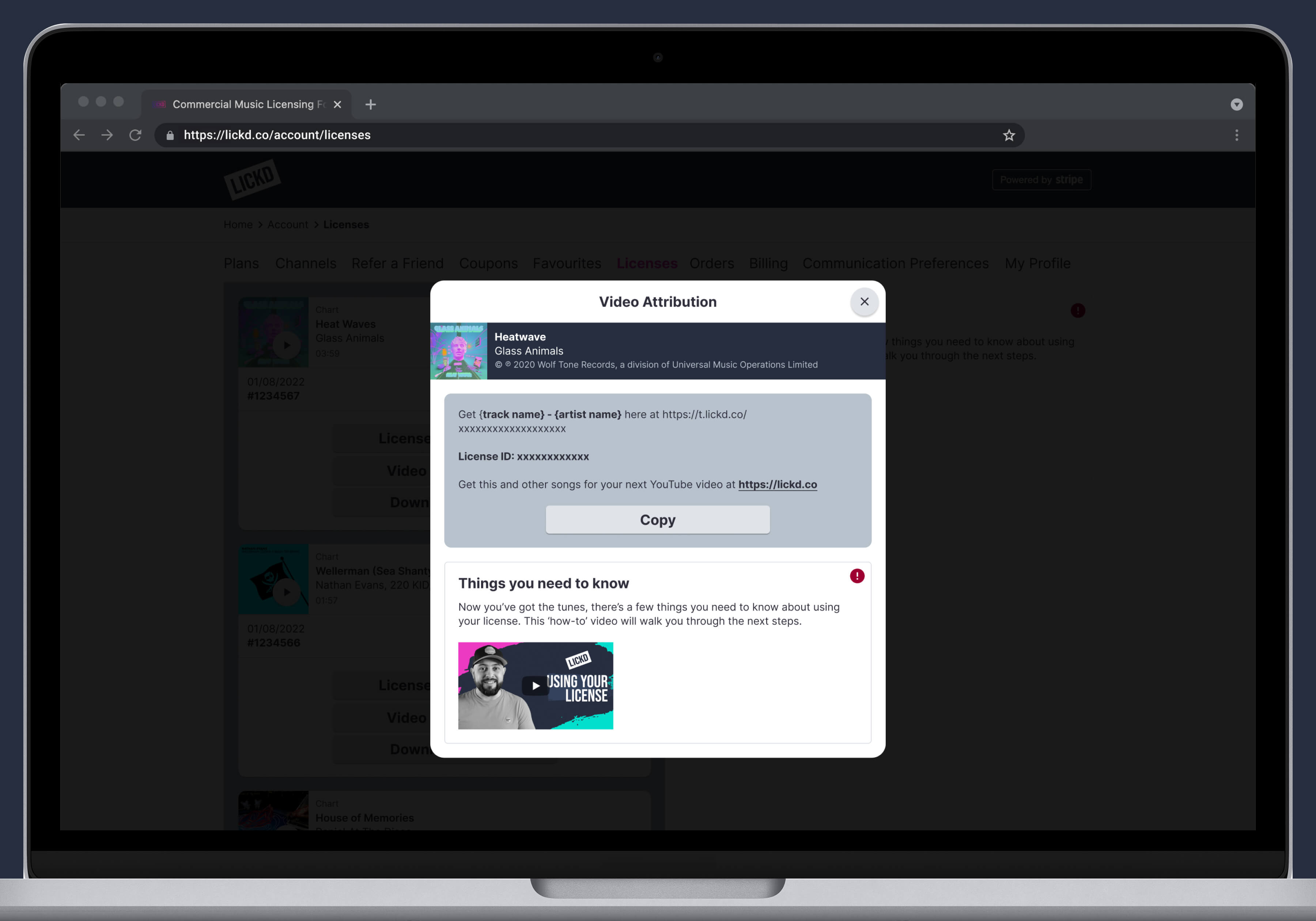 Desktop Designs - Video Attribution Popup Modal