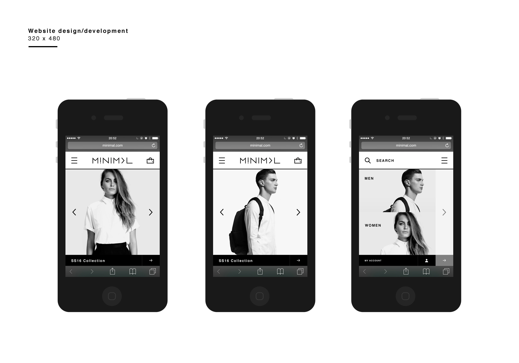 Minimal home screen designs