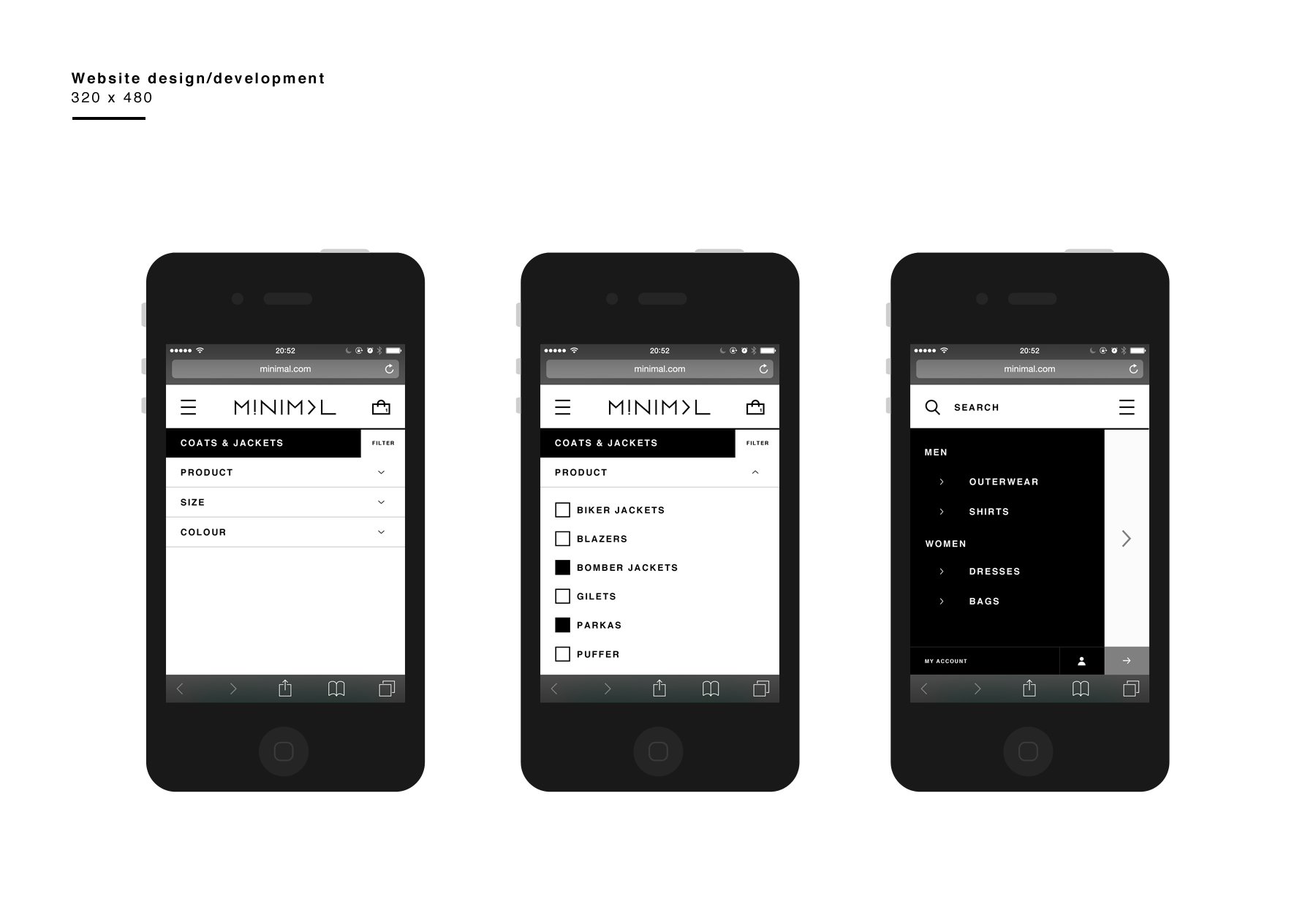 Minimal filters and navigation