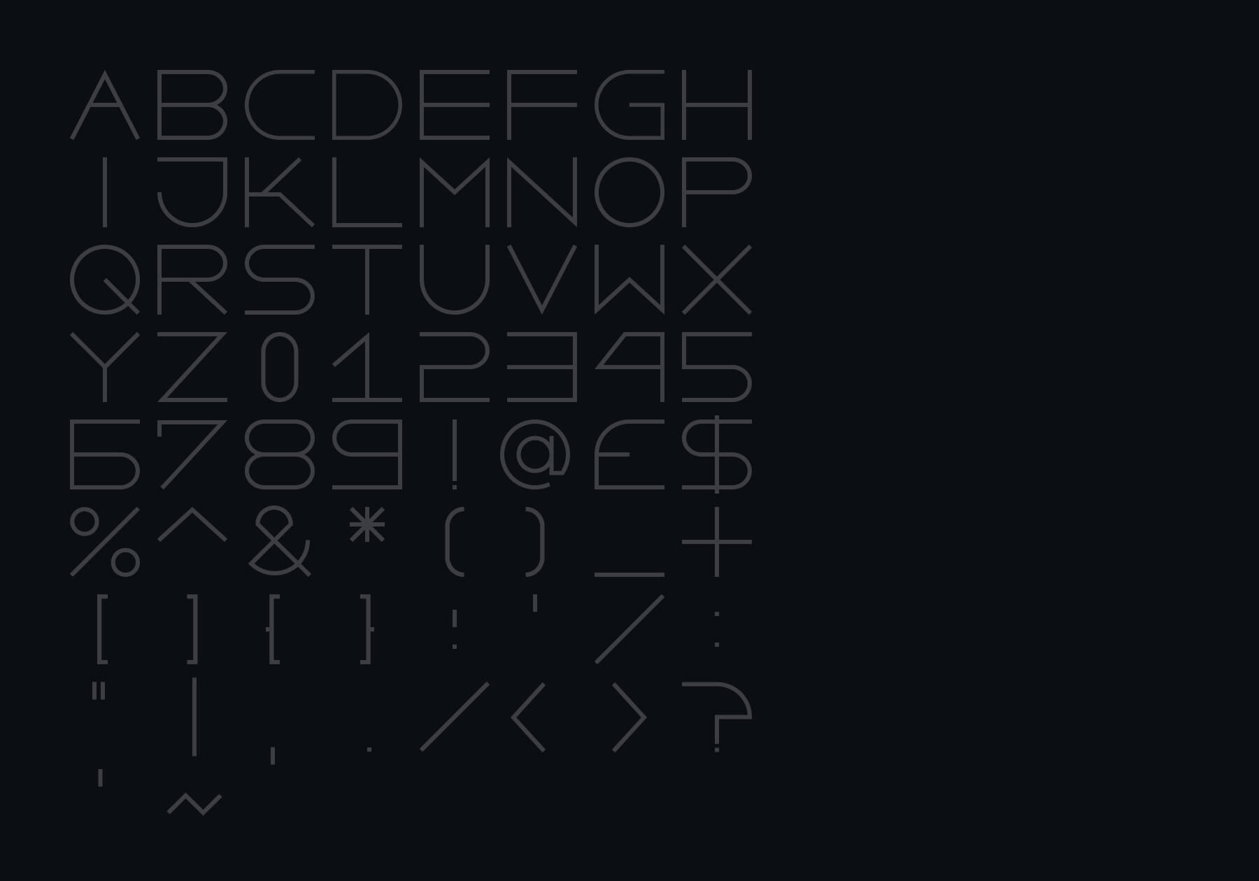 Minimal Font Glyphs