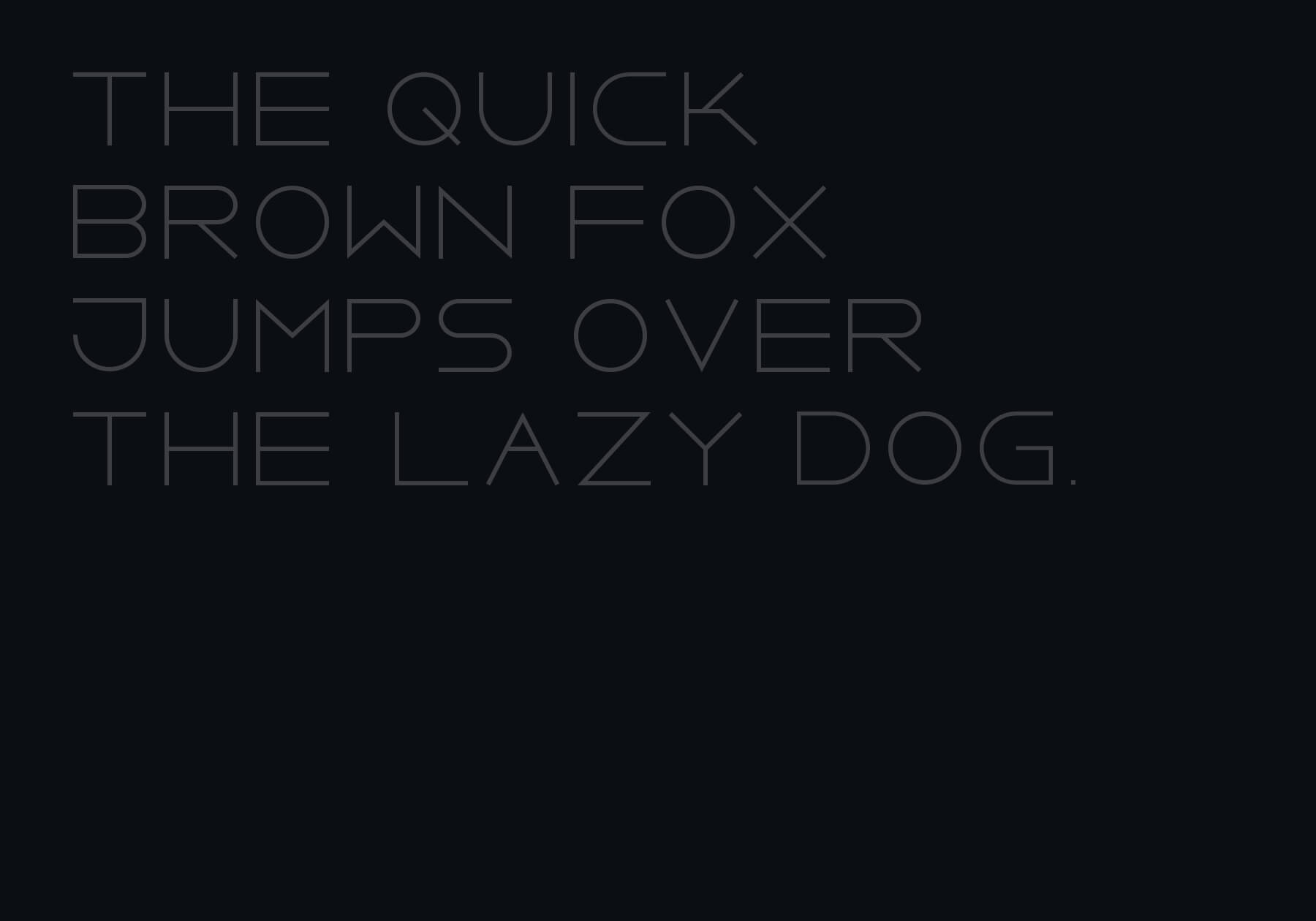 Minimal Font Pangram